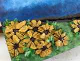 Sunflowers on Salvaged Wood