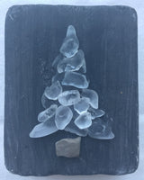 Original 3x3 White Beach Glass Tree on Driftwood