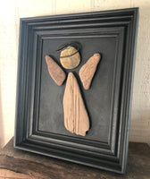 Driftwood Angel in 10x13 Vintage Frame