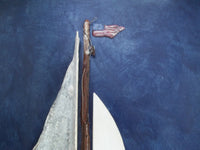 ORIGINAL "Freedom" Sailboat in 21 x 24 Vintage Frame